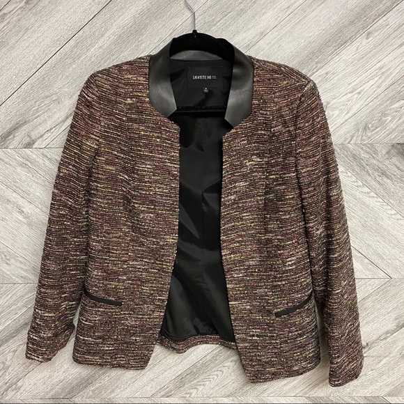 Lafayette 148 | Metallic Tweed Leather Blazer 10 - Picture 1 of 7